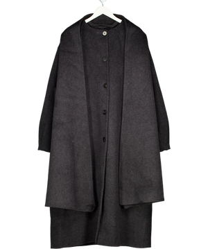 ASOS Grey Premium Wool Rich Longline Coat With Detachable Scarf In Charcoal UK L