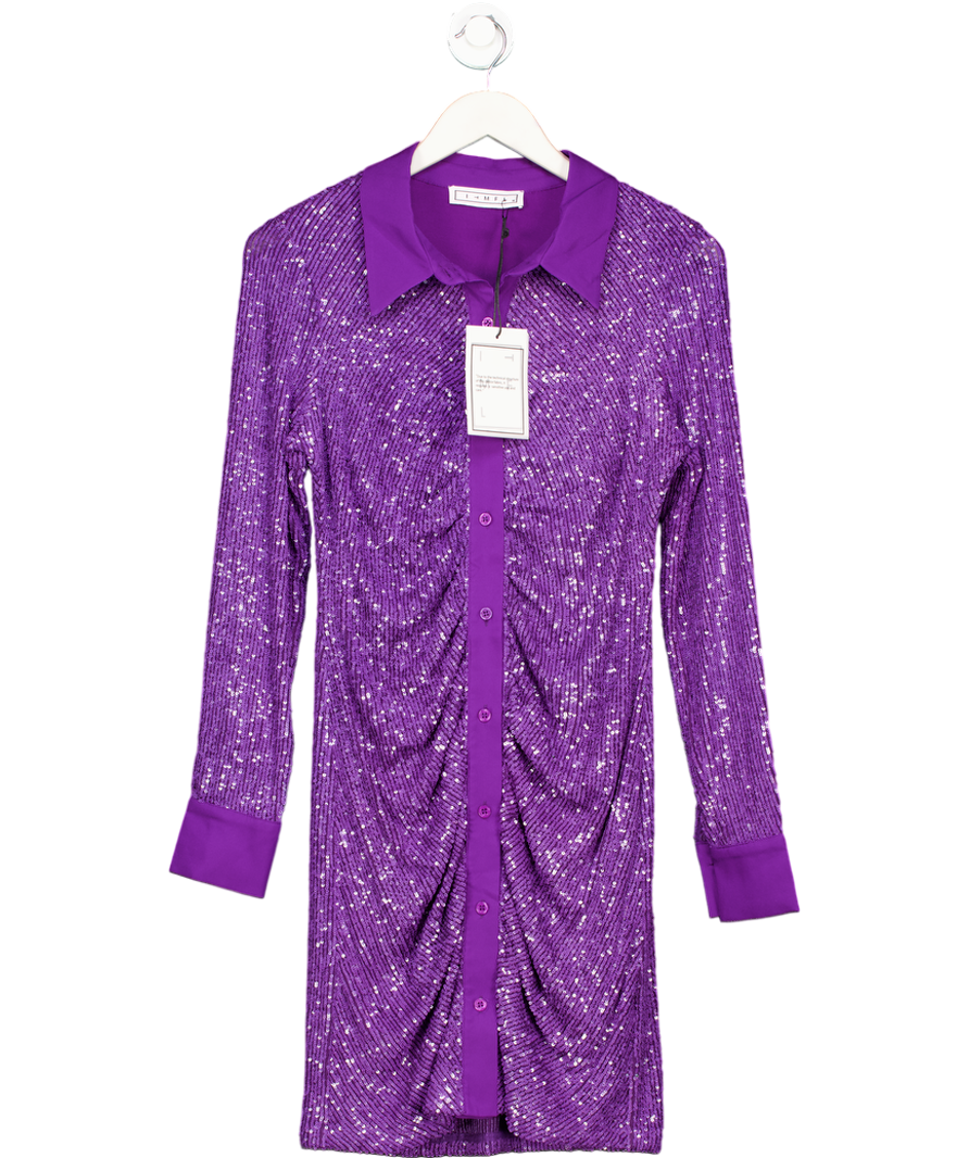 IN THE MOOD FOR LOVE In The Mood For Love Sequin Ruched Shirt Dress UK M