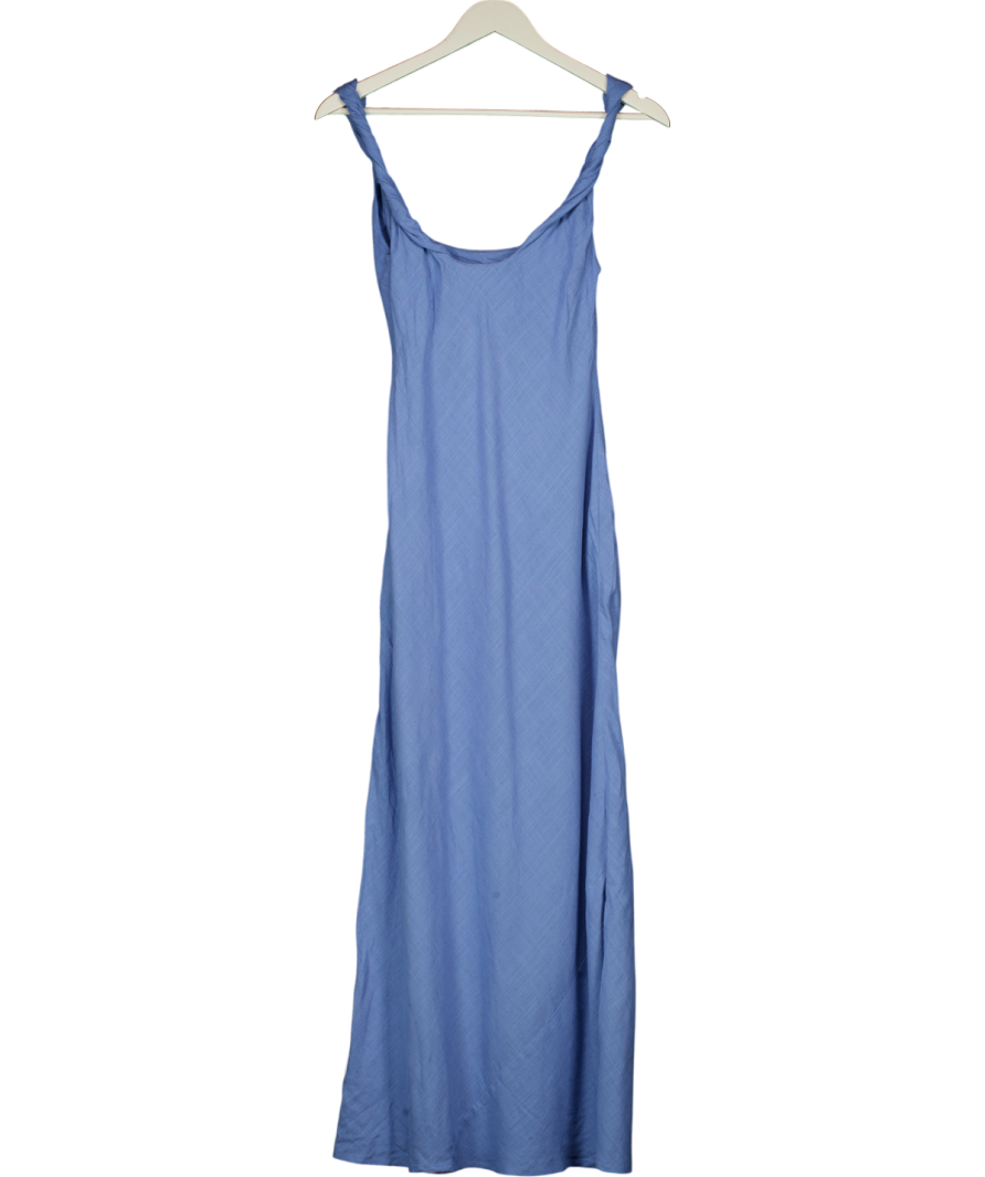 ASOS Blue Twist Strap Bias Maxi Sundress UK 6