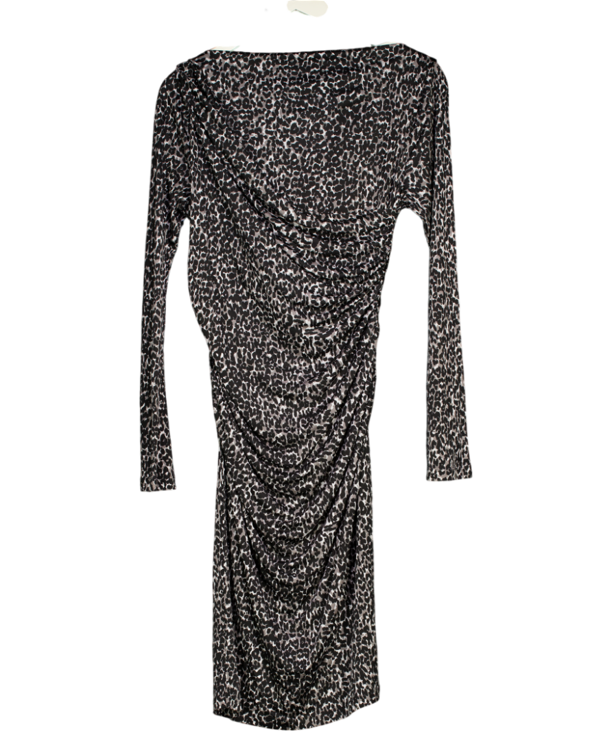 LK Bennett Grey Leopard Print Jersey Dress UK 12