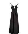 4th & Reckless Black Milano Shirred Waist Midi Dress UK 6