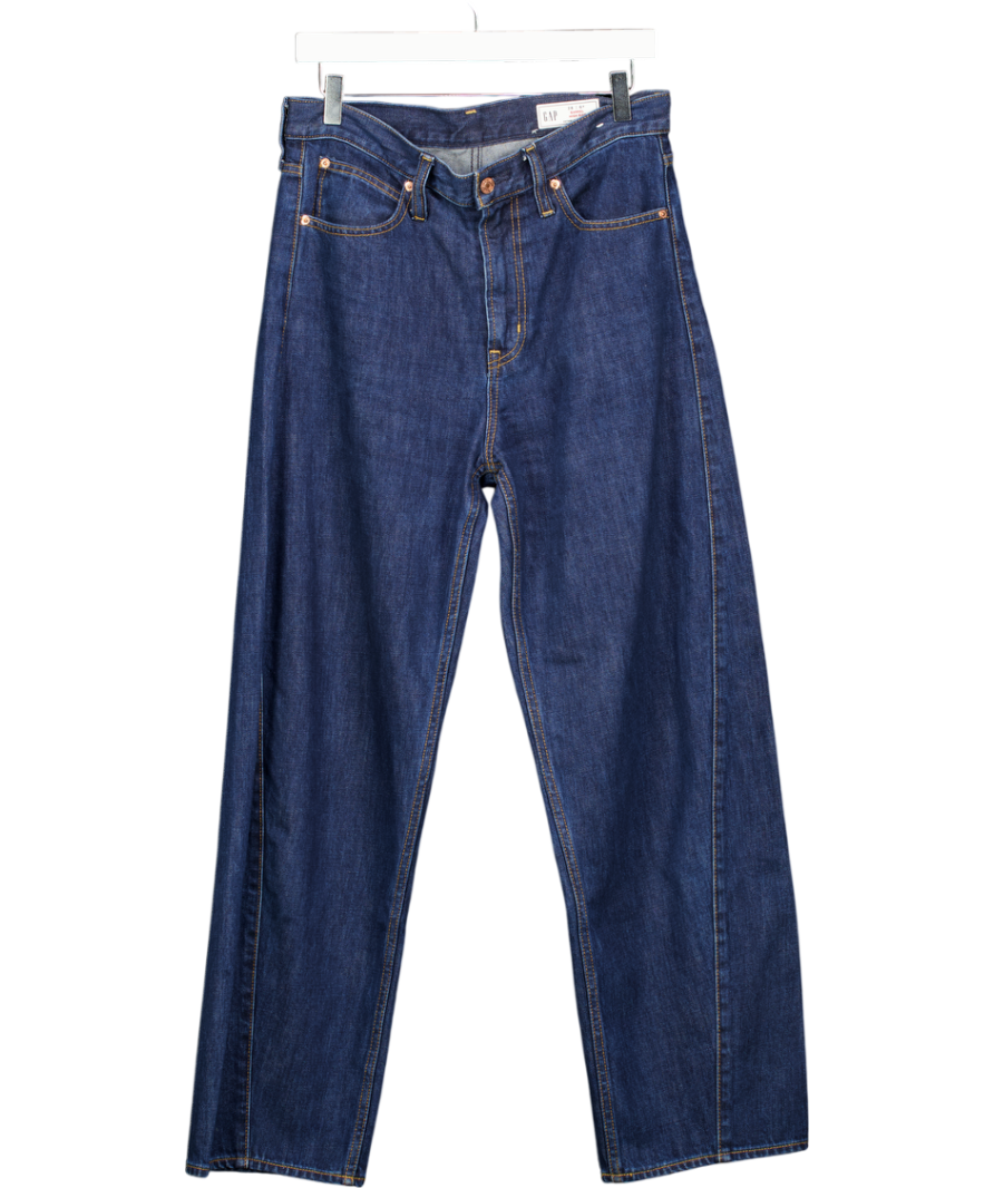 GAP Dark Blue High Rise Barrel Leg Jeans W28