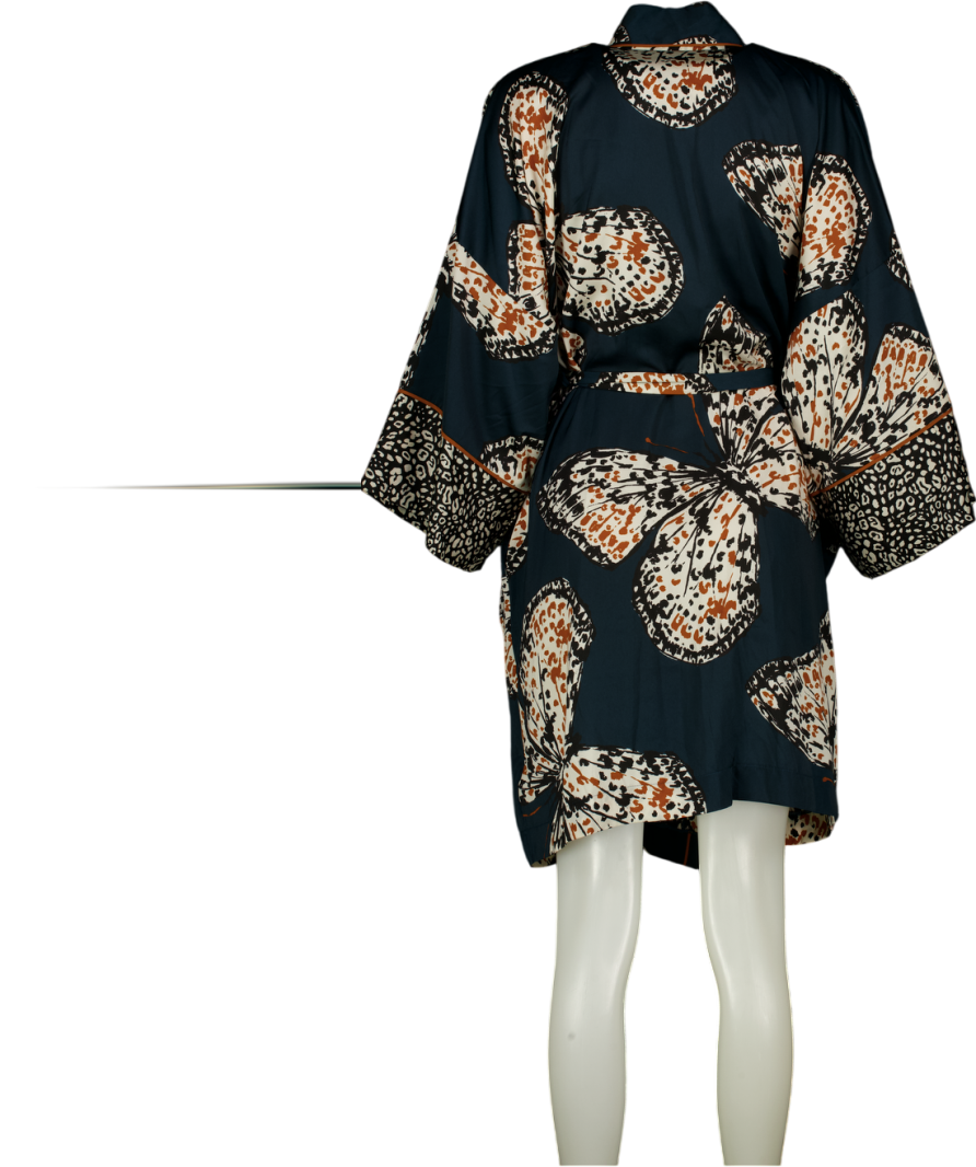M&S Multicoloured Satin Printed Robe UK S
