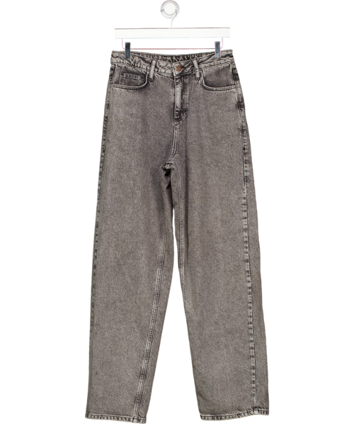 ASOS Grey Wide Leg Jeans In Acid Wash W28