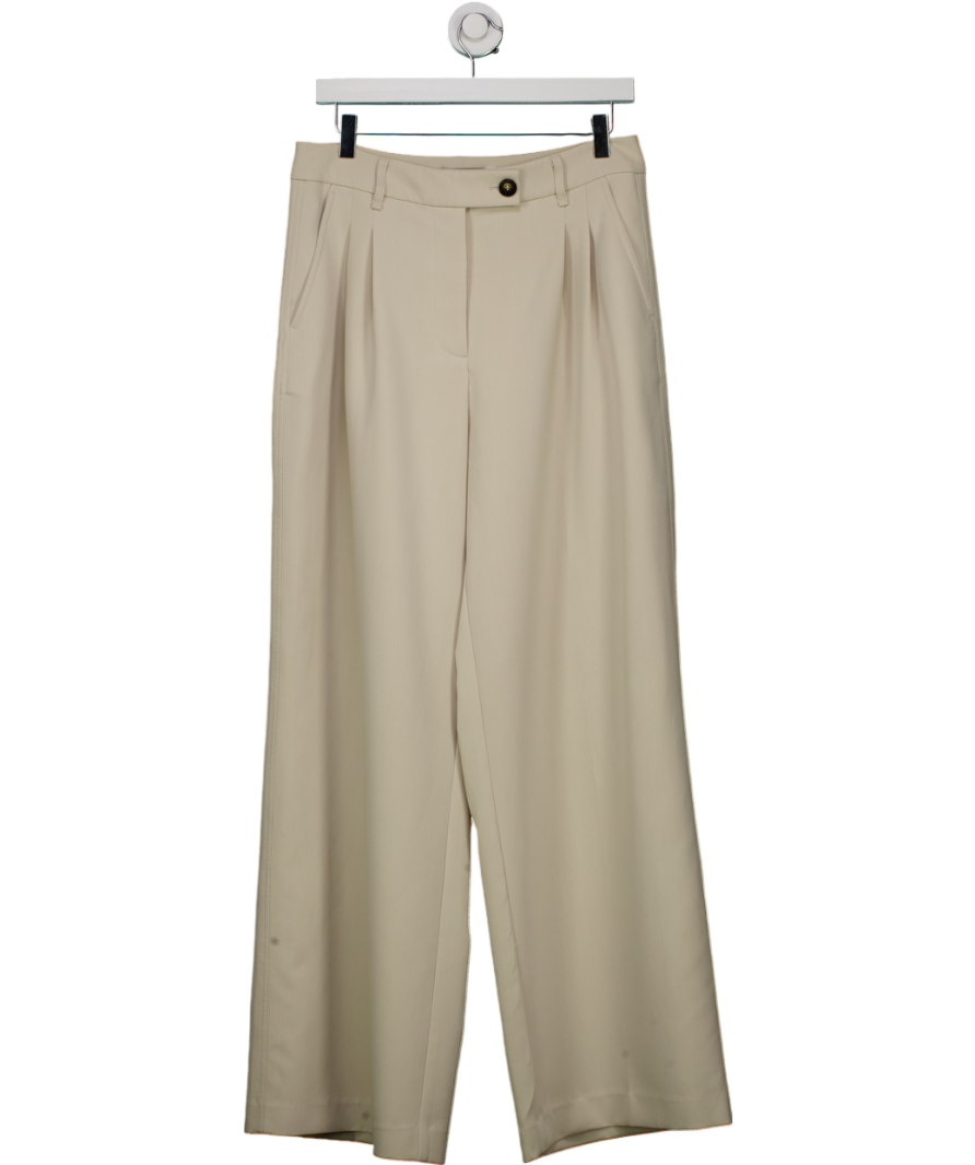 Mint Velvet Beige Tailored Pleated Trousers UK M