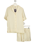 H&M Yellow Linen Blend Short Sleeve Shirt & Shorts Set UK S