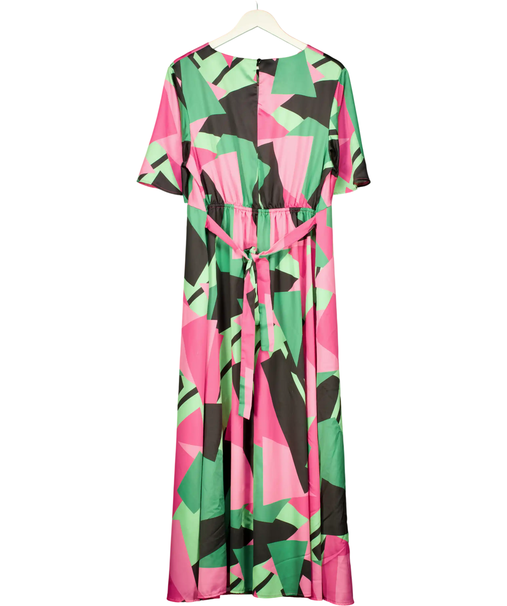 Twisted Wunder Pink Abstract Geo Ziggy Maxi Dress UK 22