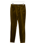 MASSIMO DUTTI Olive Green High Rise Skinny Velvet Jeans UK 12