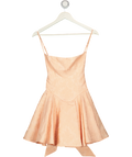 HOUSE OF CB Peach Pink Rosalinda Jacquard Mini Bow Gown UK XS