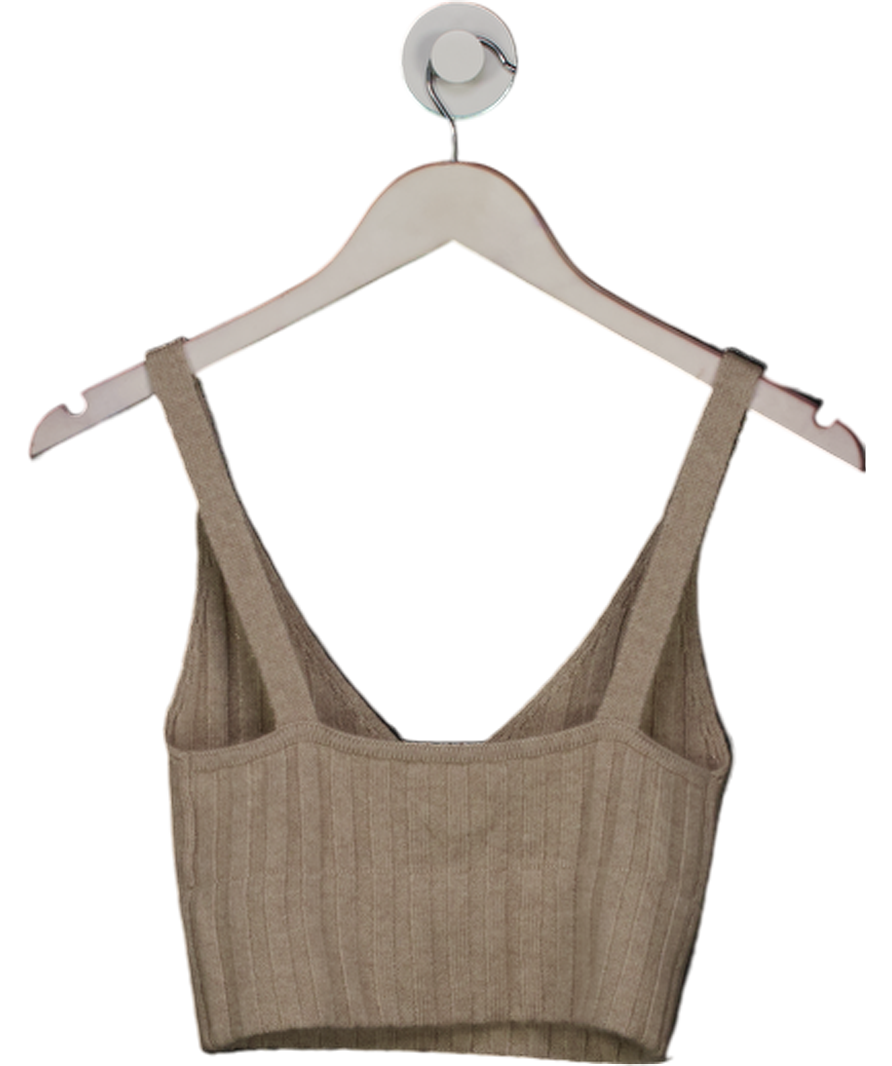 almada label Beige Cashmere / Merino Wool Supersoft Bev Bralet Top UK S