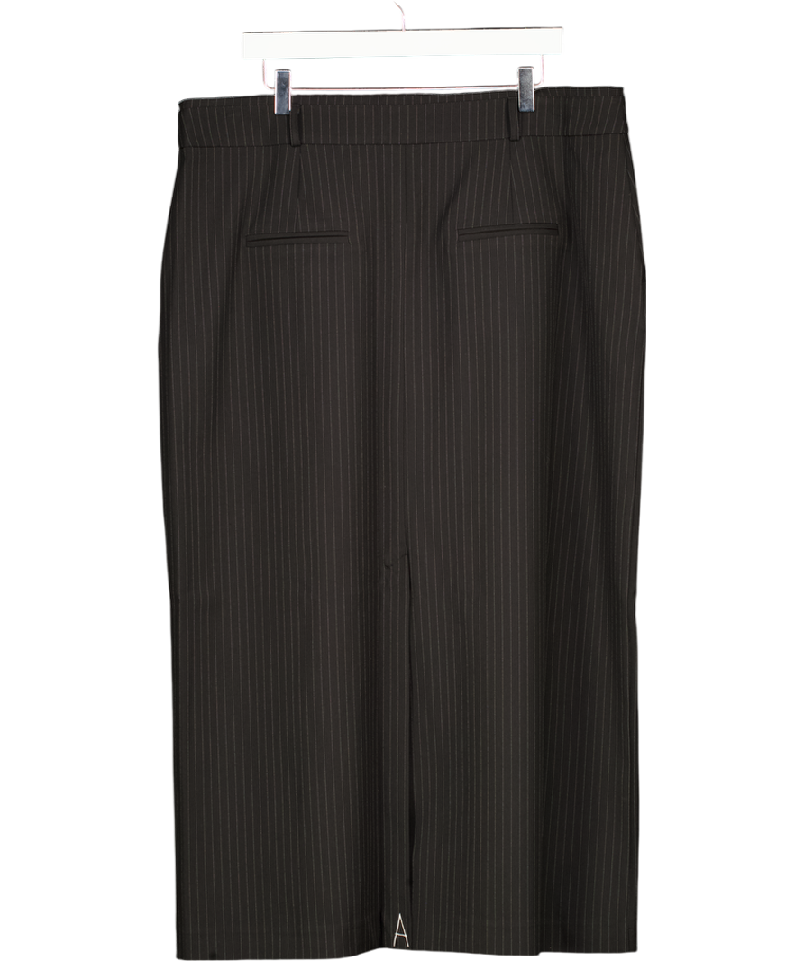 ALIGNE Aligne Black Pinstripe Kasia Maxi Skirt UK 18