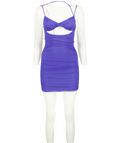 Oh Polly Blue Ruched Cut Out Mini Dress UK 8