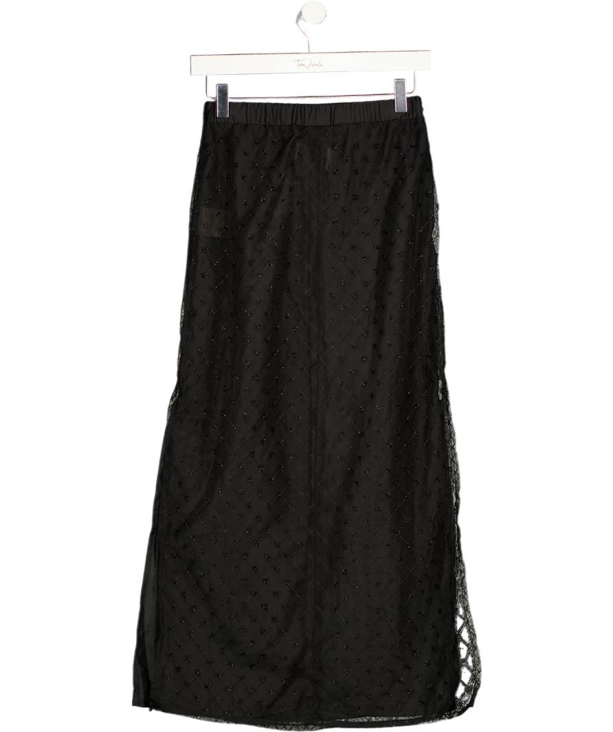SOLAQUA Black Saasha Beaded Skirt - Noir UK 6