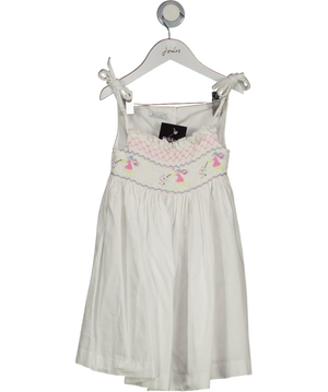 BLOOM IN White Cotton Smocked Dress With Fairy Embroidery 4 Years
