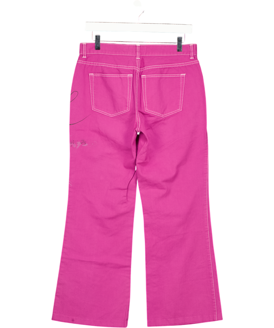 Ralph Lauren Purple Printed Logo Crop Flare Jeans Us4 UK 8