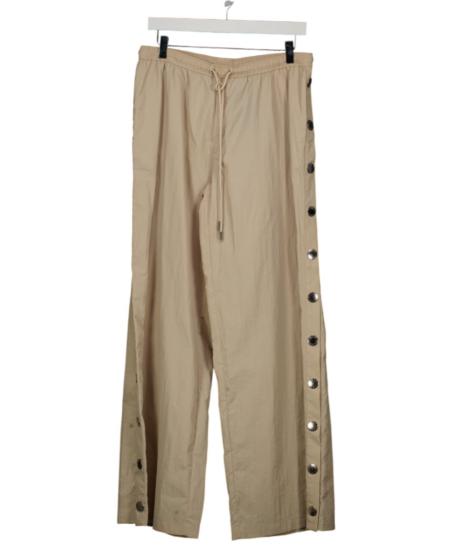 L'agence Beige Valkyrie Snap Side Track Trousers UK M