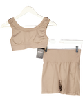 SEFI 2-piece Beige Activewear Shorts And Bra Top UK S