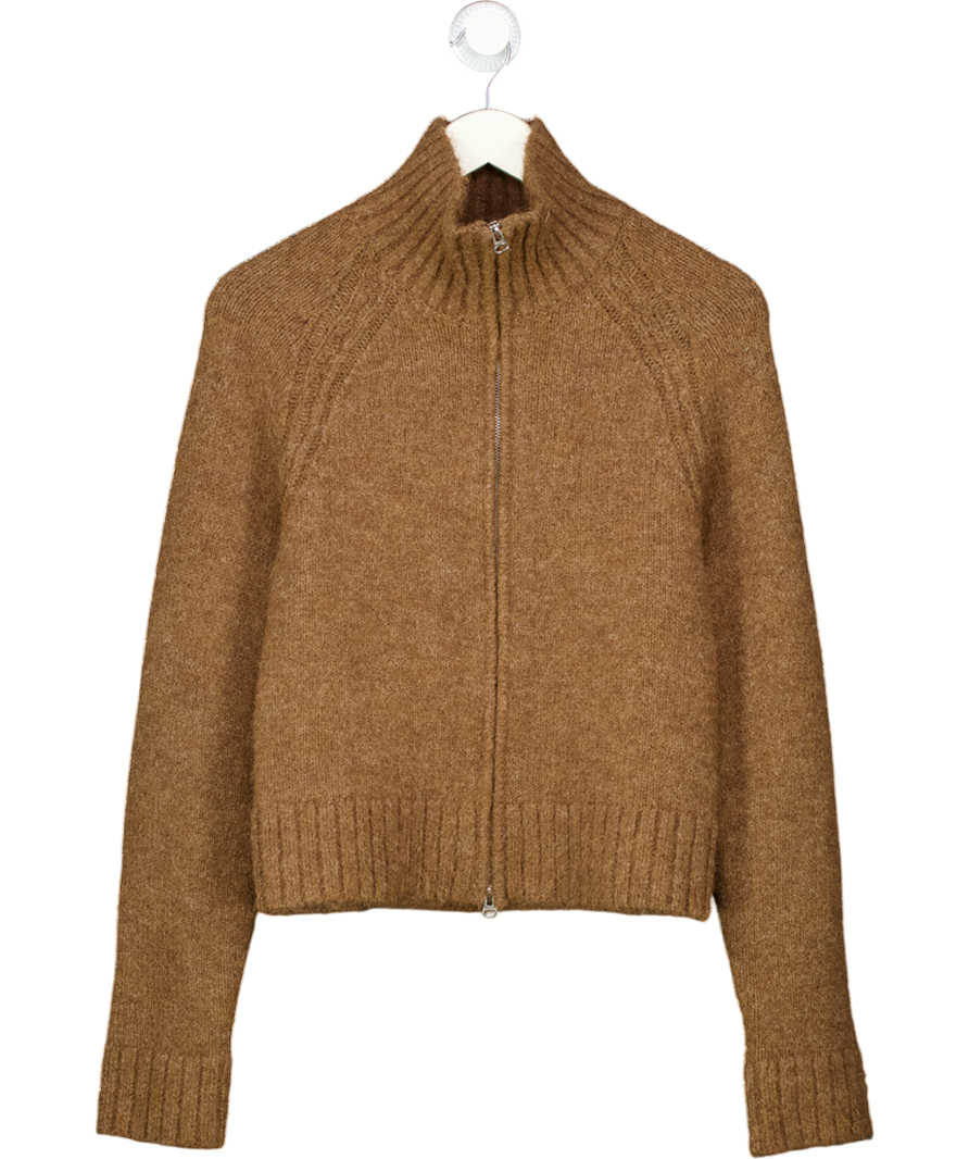 Weekday Brown Zip Cardigan UK S