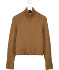 Weekday Brown Zip Cardigan UK S