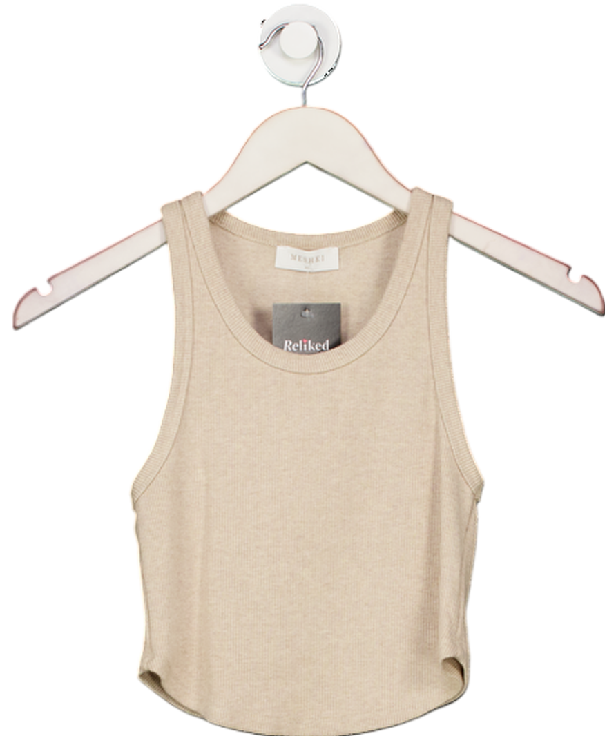 Meshki Beige Fitted Tank Top UK S