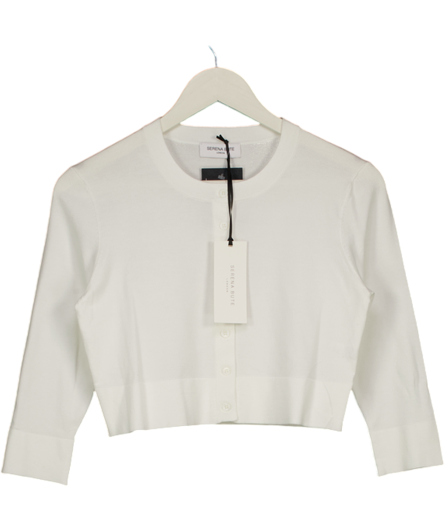 SERENA BUTE LONDON Fitted Cropped Cardigan Cream UK S