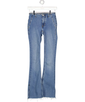 FREE PEOPLE Blue We The Free Level Up Slit Slim Flare Jeans W24