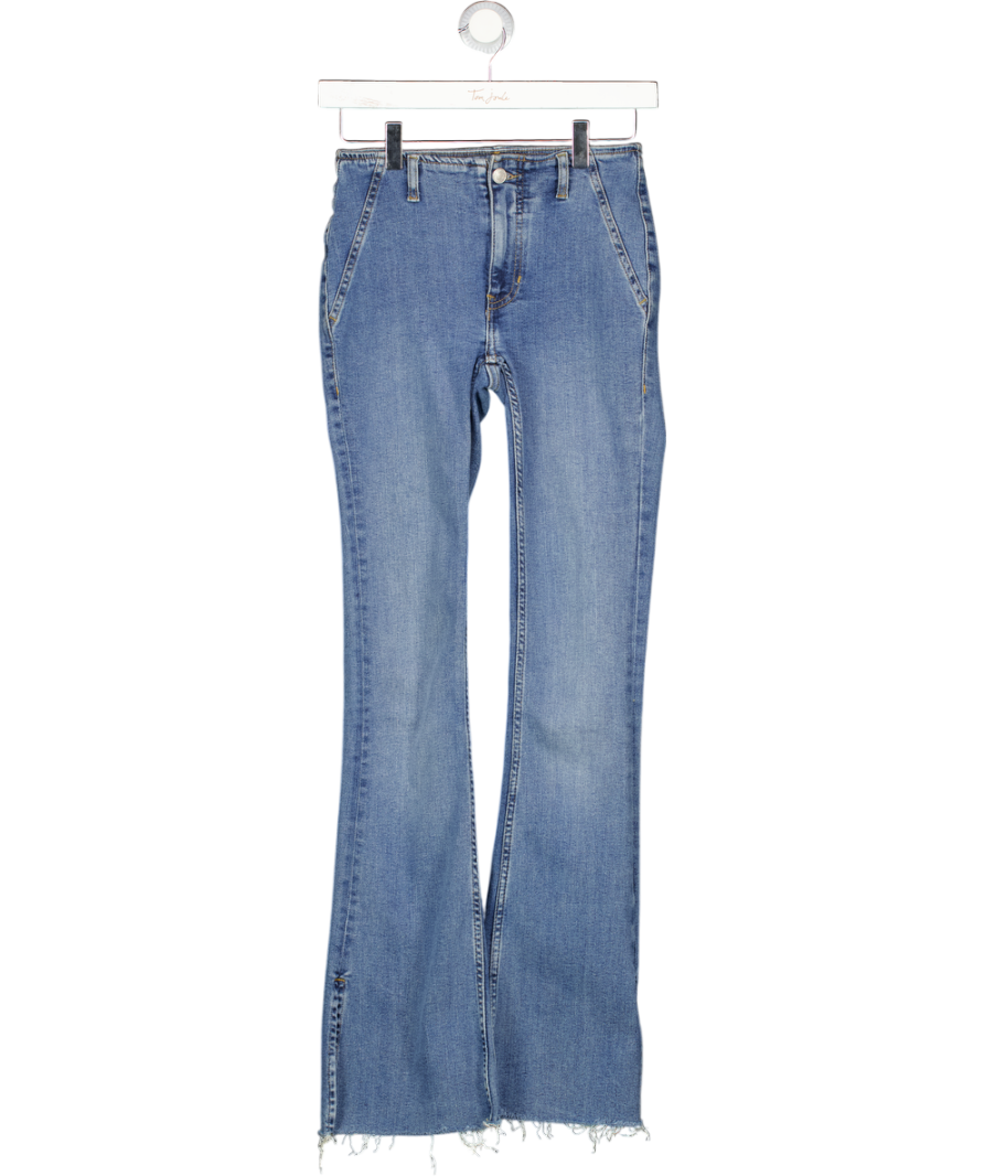 FREE PEOPLE Blue We The Free Level Up Slit Slim Flare Jeans W24