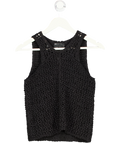 ASOS Tape Yarn Open Stitch Vest In Black UK S