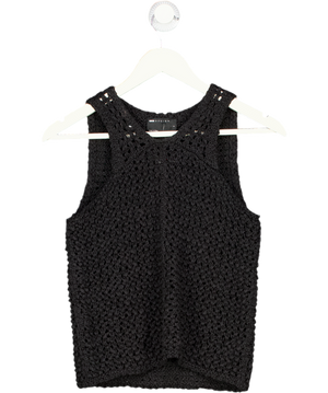 ASOS Tape Yarn Open Stitch Vest In Black UK S