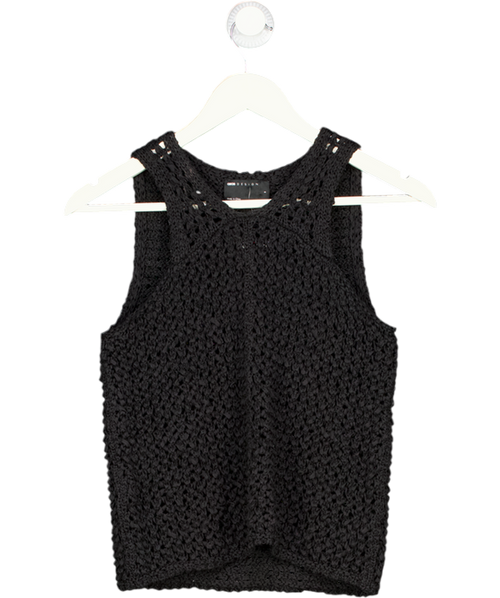 ASOS Tape Yarn Open Stitch Vest In Black UK S