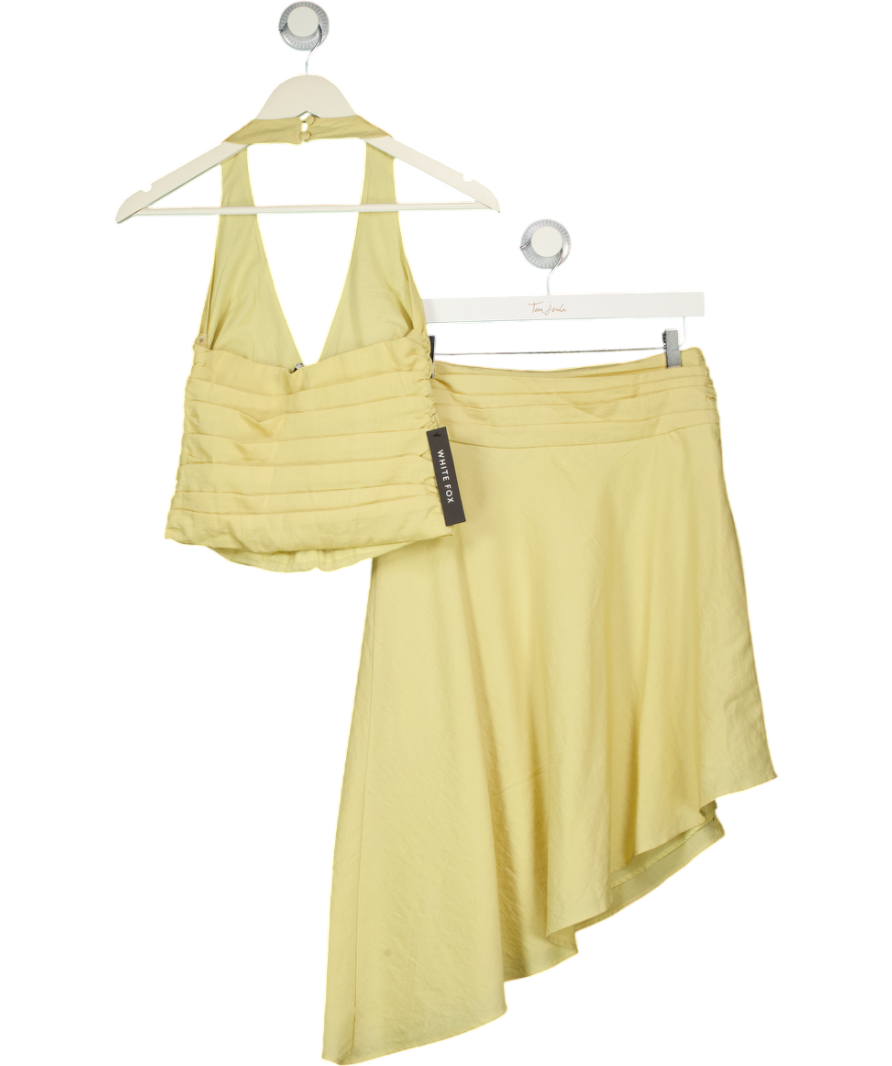 WHITE FOX 2-piece Butter Yellow Angel Sugar Bustier And Midi Skirt Set UK XS