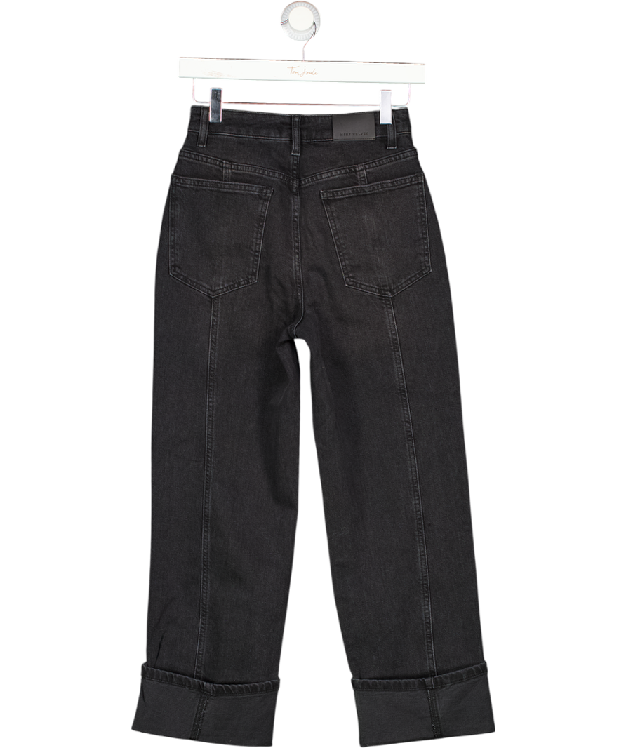 MINT VELVET Black Denim Turn Up Jeans UK 6