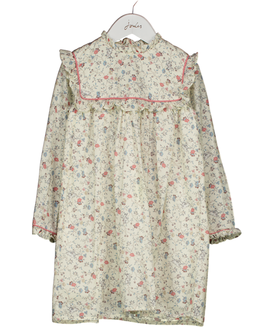 LA COQUETA Cream Long Sleeve Floral Dress 6 Years