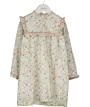 LA COQUETA Cream Long Sleeve Floral Dress 6 Years