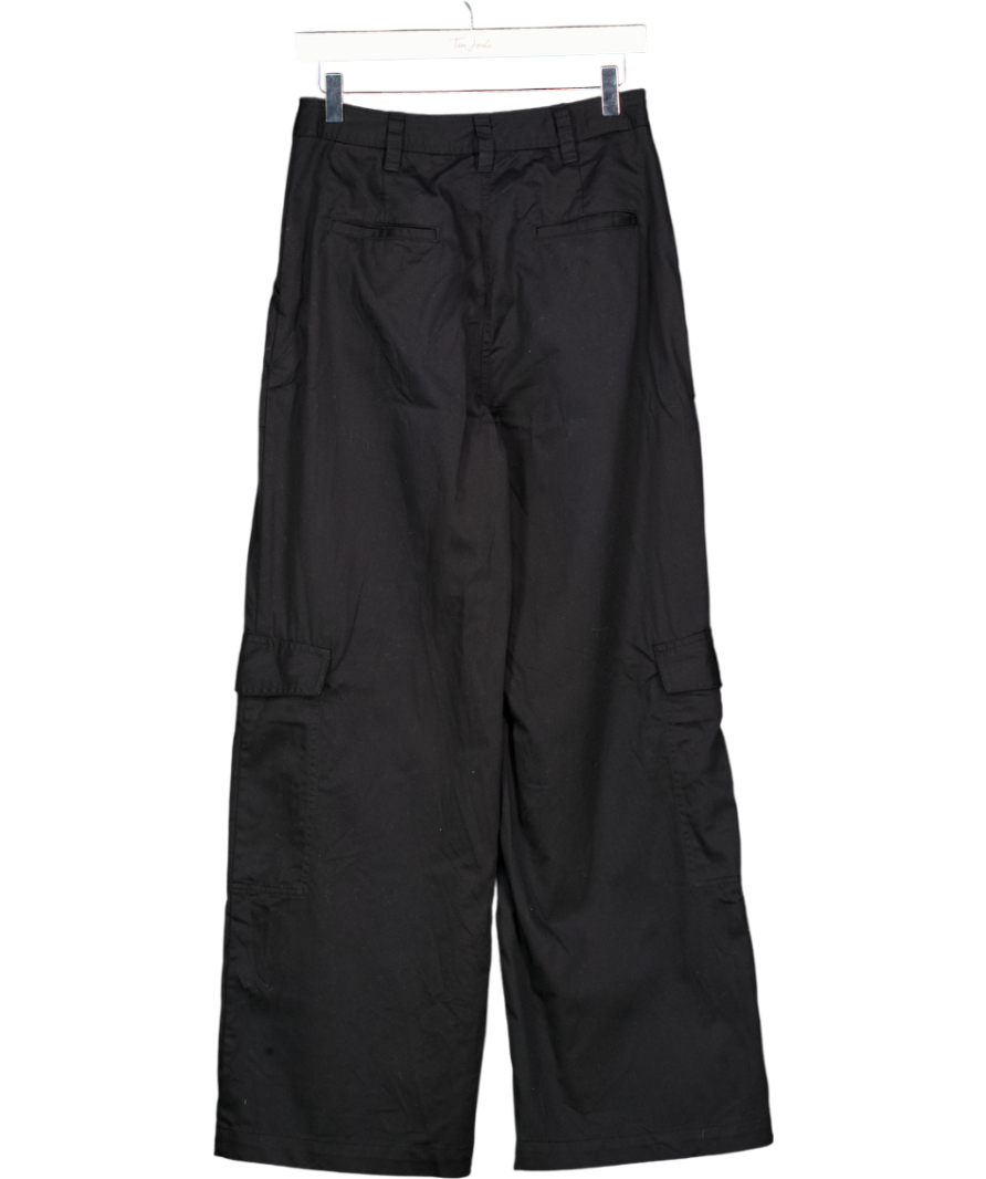 VENROY Black Wide Leg Cargo Trousers UK S