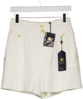 HOLLAND COOPER Tailored Short Oyster White Linen UK 8