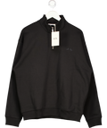 Icon Amsterdam Black The Milan Quarter Zip Sweater UK M