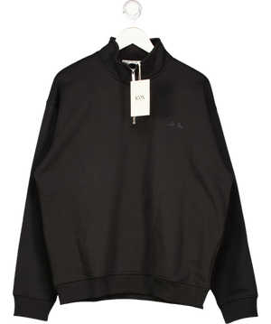 Icon Amsterdam Black The Milan Quarter Zip Sweater UK M