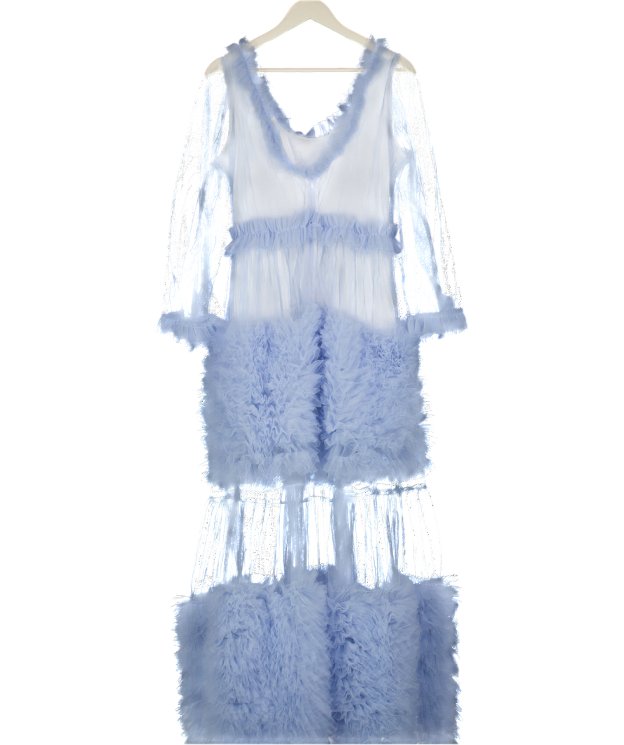 SISTER JANE Blue Dream Halo Haze Tulle Maxi Dress UK L