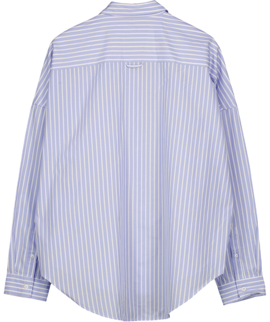COLLUSION Blue & White Striped Oversize Shirt UK M
