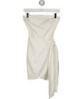 REFORMATION White Linen Strapless Wrap Front Mini Dress Sz0 UK 4