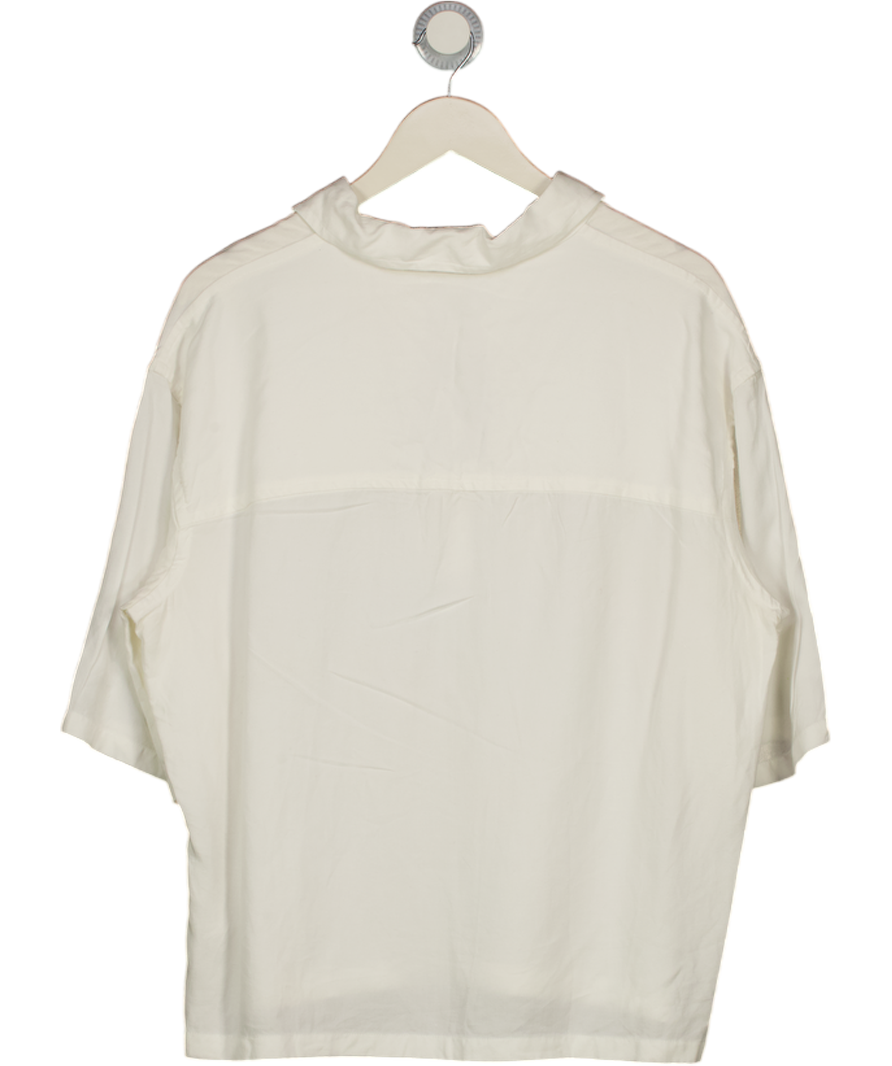 ZARA White Boxy Fit Textured Shirt UK M