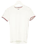 MONCLER White Tri-colour Trim Slim Fit T-shirt UK XS