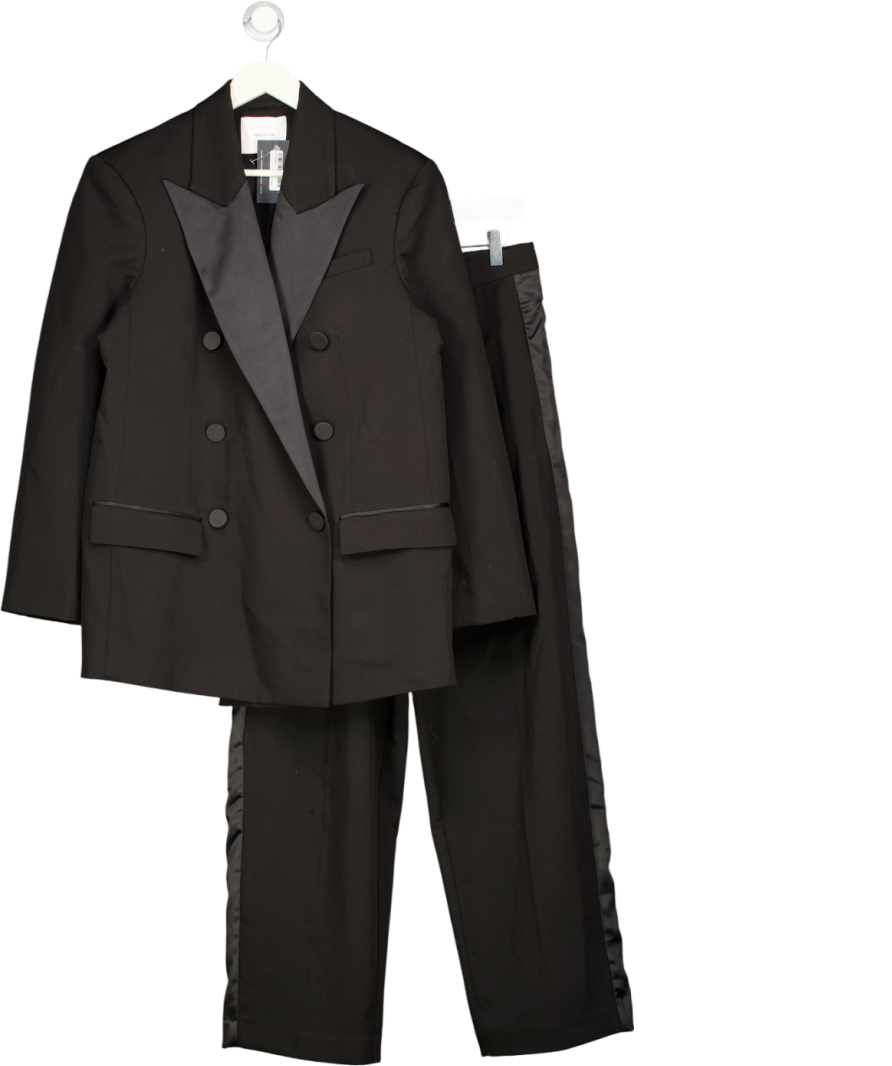 H&M Edition Black 2-piece  Double-breasted Tuxedo Blazer (uk M) And Trouser Set UK 8
