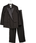 H&M Edition Black 2-piece  Double-breasted Tuxedo Blazer (uk M) And Trouser Set UK 8