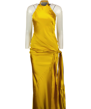 Hyphen Yellow Cleo Maxi Dress UK S