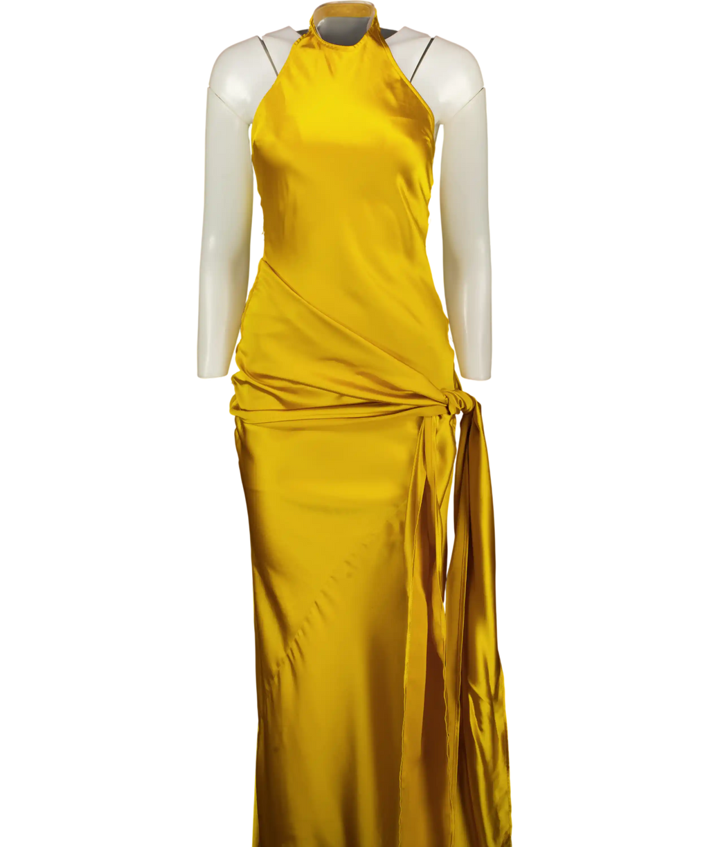 Hyphen Yellow Cleo Maxi Dress UK S