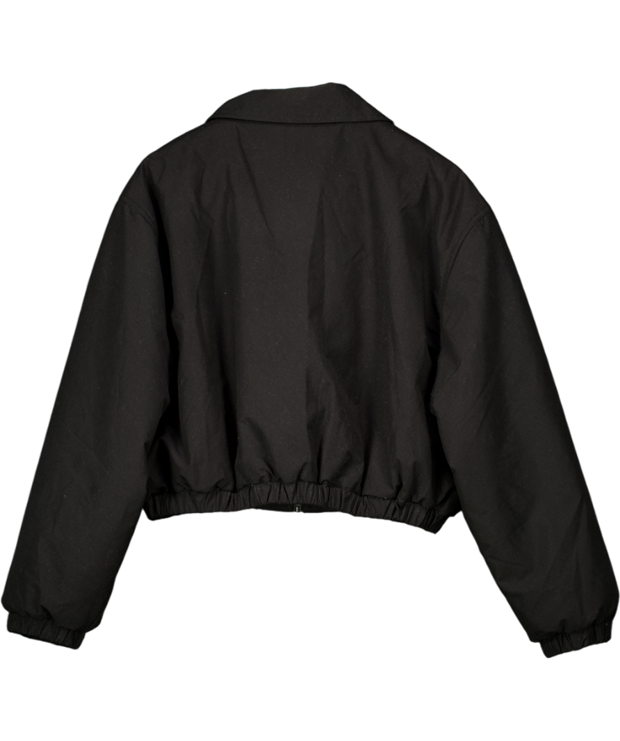 CSB Black Cropped Oversized Bomber Jacket UK M