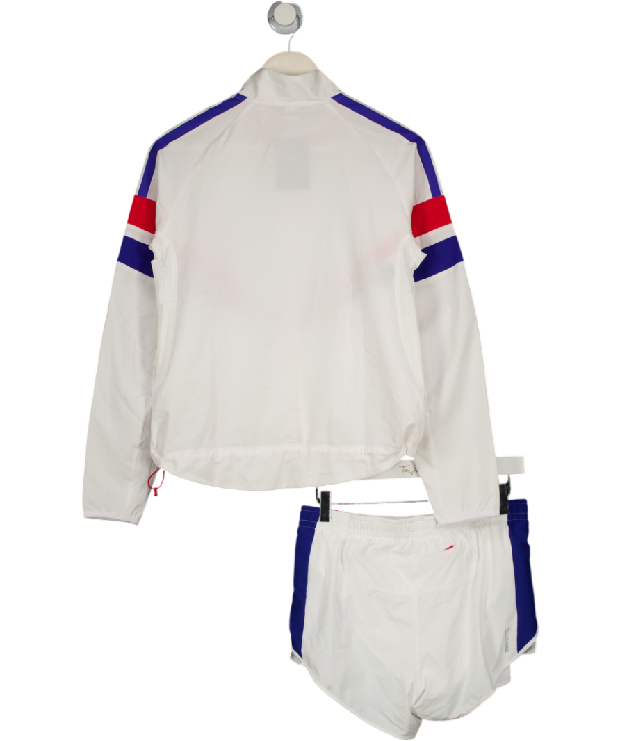 ADIDAS White 2-piece White. /red / Blue Zip Jacket And Shorts Set UK S