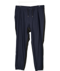 Alexander McQueen Navy Blue Virgin Wool Tapered Drawstring Trousers It50 UK L